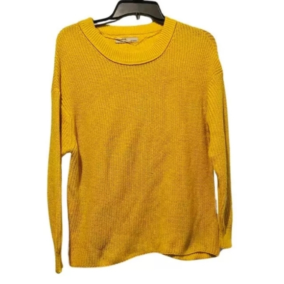 Pull & Bear Womens Pullover Sweater Top Yellow Size Medium - Picture 1 of 3